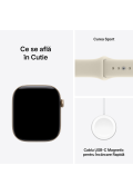 Apple Watch Series 12 GPS 46mm Light Gold Aluminium Case with Sand Sport Band M/L MJEP4 